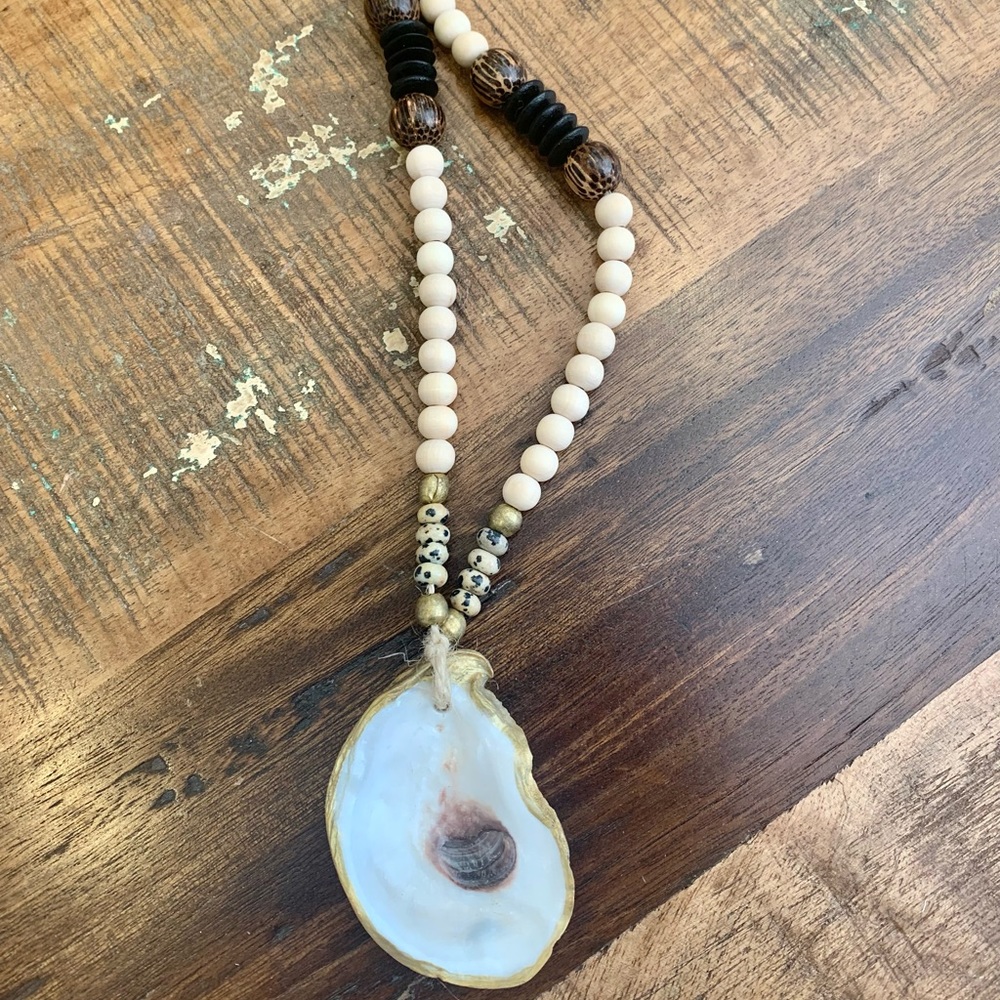 🌾Artisan Oyster Pendant Necklace - Picture 2 of 5